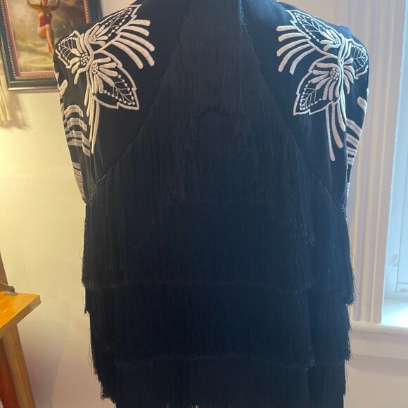 Free People Black Fringe Cape – XS - Picture 3 of 9